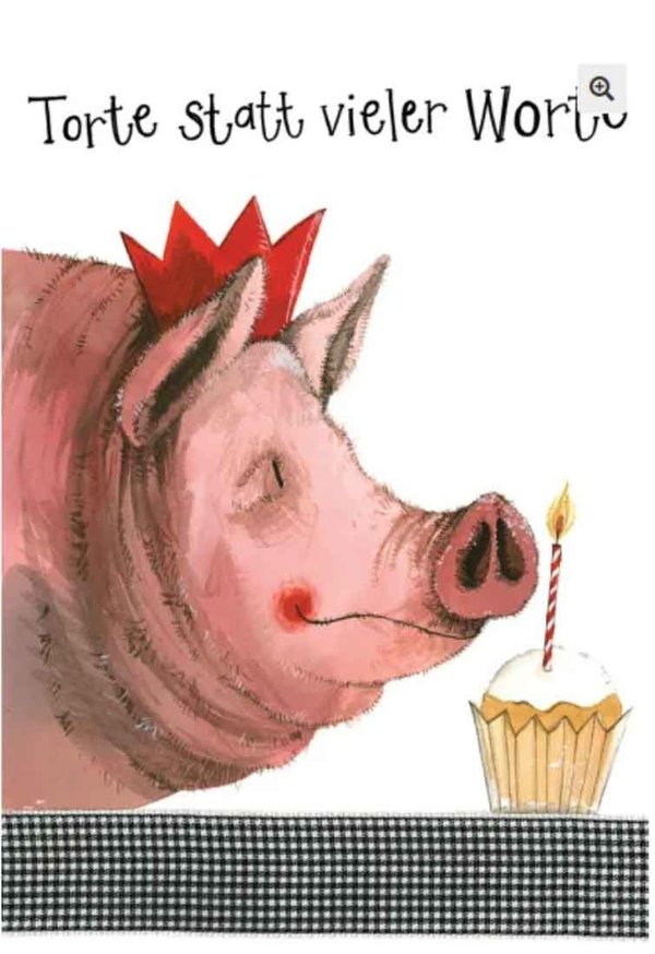 Alex Clark Geburtstag Karte "Handsome Swine" mit Glücksschwein
