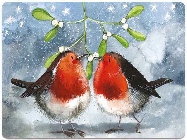 Alex Clark Platzset Weihnachten "Robins & Mistletoe"