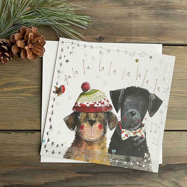 Alex Clark Weihnachtskarte Hunde "Bobble & Bow"